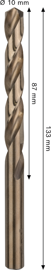 Bosch 2608585898 Metal Dril Bits, Hss-Cobalt Range, Suitable To Drill Stainless Steel, Diameter 10mm, Working Length 57mm, Total Length - photo 3