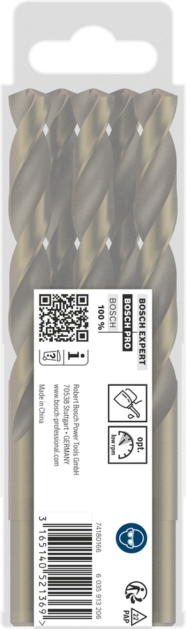 Bosch 2608585901 Metal Drill Bits Hss- Cobalt, For Stainless Steel, 11mm Dia, Working Length- 94 Mm, Total Length- 142mm, Pack Of 5 - photo 2