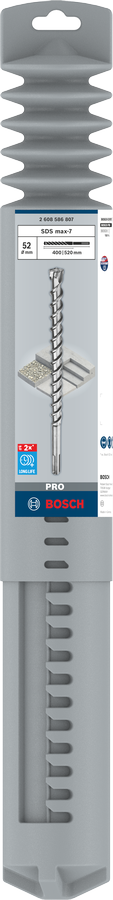 Bosch 2608586807 Sds Max-7 Hammer Drill Bit, 52mm Dia, 400mm Working Length - photo 2