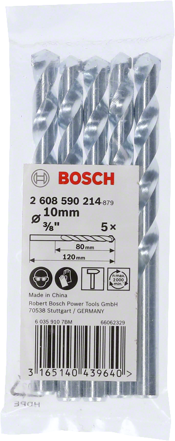 Bosch 2608590214 Impact Drill Bit / Masonry Drill Bit Set With Diameter 10mm & Length 120mm, Pack Of 5