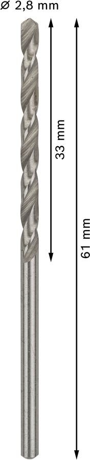 Bosch 2608595054 Metal Drill Bits Hss-G, Din 338, 28mm; Working Length- 33mm, Total Length- 61mm; Pack Of 10 - photo 3