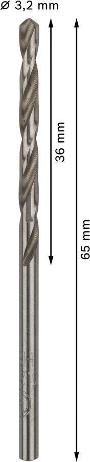 Bosch 2608595056 Metal Drill Bits Hss -G With Diameter 32 Mm Working Length- 36mm, Total Length- 65mm, Pack Of 10 - photo 3