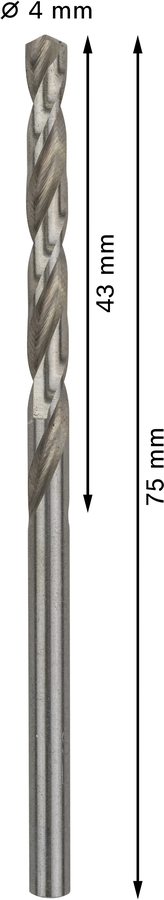 Bosch 2608595059 Metal Drill Bits Hss-G With Diameter 4mm Working Length- 43mm, Total Length- 75mm, Pack Of 10 - photo 3