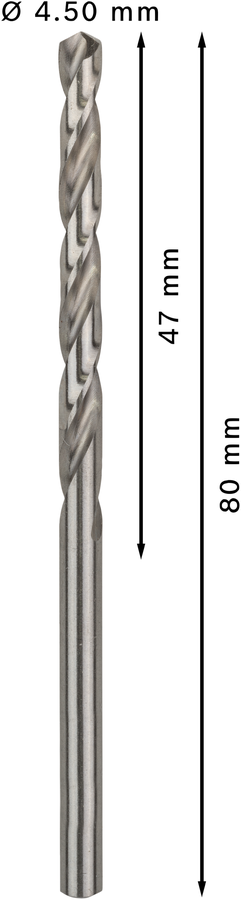 Bosch 2608595061 Metal Drill Bits Hss -G With Diameter 45 Mm, Working Length- 47mm, Total Length- 80mm, Pack Of 10 - photo 3