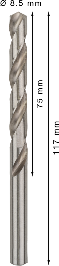 Bosch 2608595073 Metal Drill Bits Hss-G With Diameter 85mm, Working Length- 75mm, Total Length- 117mm, Pack Of 5 - photo 3