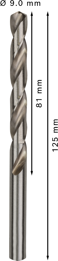 Bosch 2608595075 Metal Drill Bits Hss -G With Diameter 9mm, Working Length- 81mm, Total Length- 125mm, Pack Of 5 - photo 3