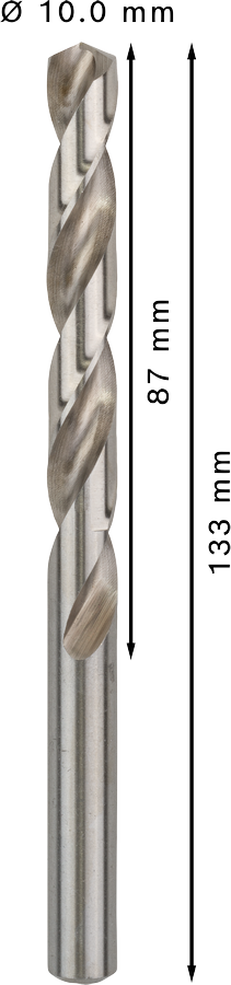 Bosch 2608595077 Metal Drill Bits Hss -G With Diameter 10mm, Working Length- 87mm, Total Length- 133mm, Pack Of 5 - photo 3