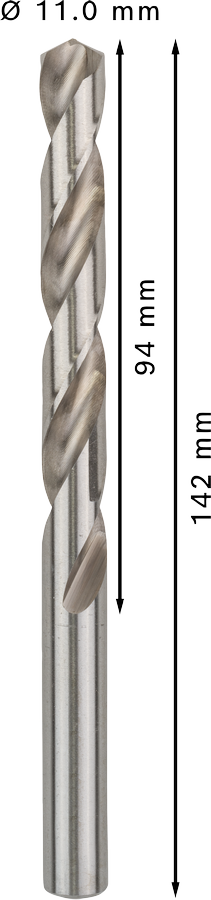 Bosch 2608595079 Metal Drill Bits Hss -G With Diameter 11mm, Working Length- 94mm, Total Length- 142mm, Pack Of 5 - photo 3