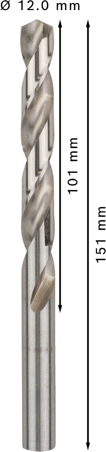 Bosch 2608595081 Metal Drill Bits Hss -G With Diameter 12mm, Working Length- 101mm, Total Length- 151mm, Pack Of 5 - photo 3