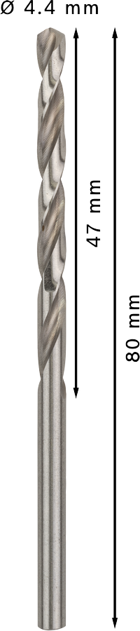 Bosch 2608595333 Metal Drill Bits Hss-G, Din 338, 44mm; Working Length- 47mm, Total Length- 80mm; Pack Of 10 - photo 3