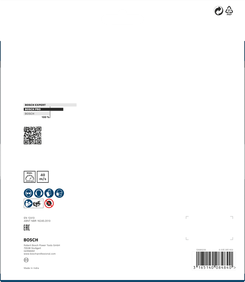 Bosch 2608600112 Bench Grinding Wheel,8'' / 200 Mm 60 Grit Fine With 32 Mm Bore,pack Of 1 - photo 4