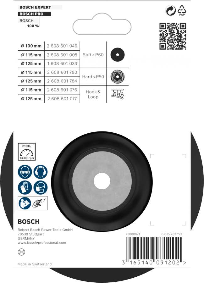 Bosch 2608601005 Backing Pad Soft With M14 Flange Thread, 115mm - photo 3