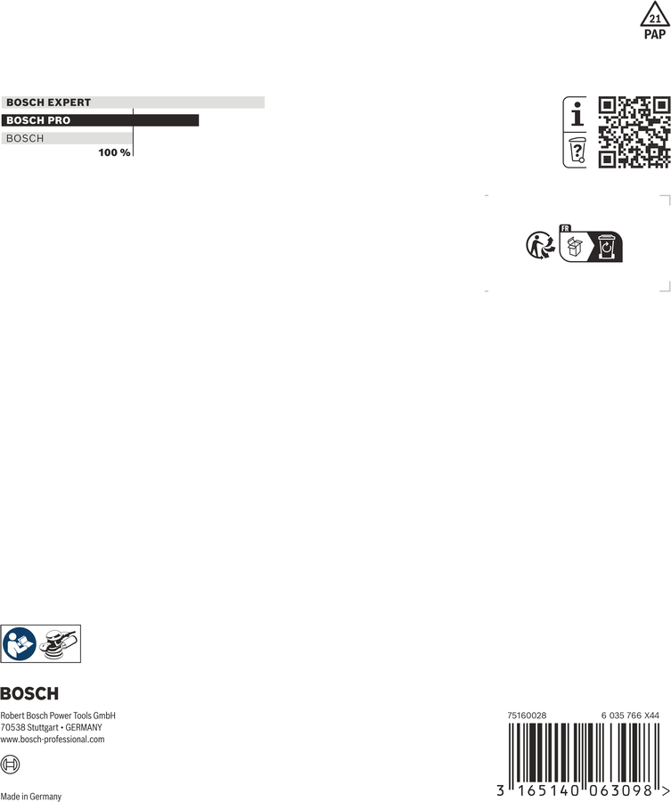 Bosch 2608601053 Sanding Pad Suitable For Gex 125 Ac; Gex 150 Ac Professional; Pex 15 Ae - photo 3