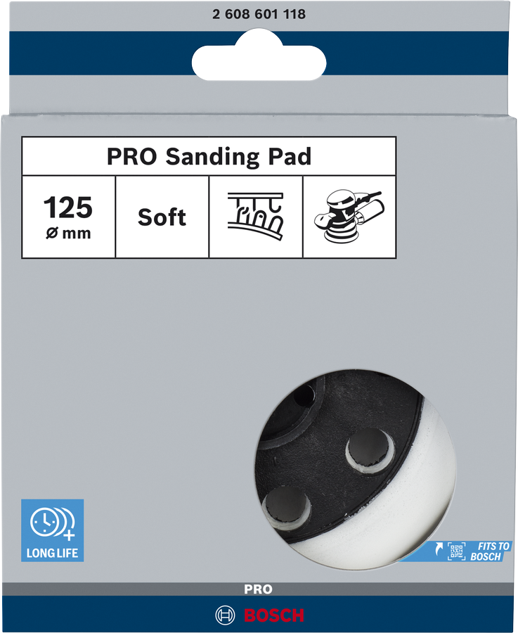 Bosch 2608601118 Sanding Pad, 125mm, 8 Holes Soft Type, Suitable For Gex 12 A; Gex 12 Ae; Gex 125 A; Gex 125 Ac Professional - photo 2