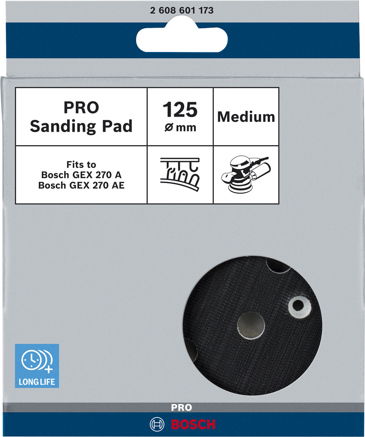 Bosch 2608601173 Medium Hard, 125mm, Sanding Pad With Screws And Hexagon Socket Wrench, Suitable For Gex 270 A; Gex 270 Ae Professional - photo 2