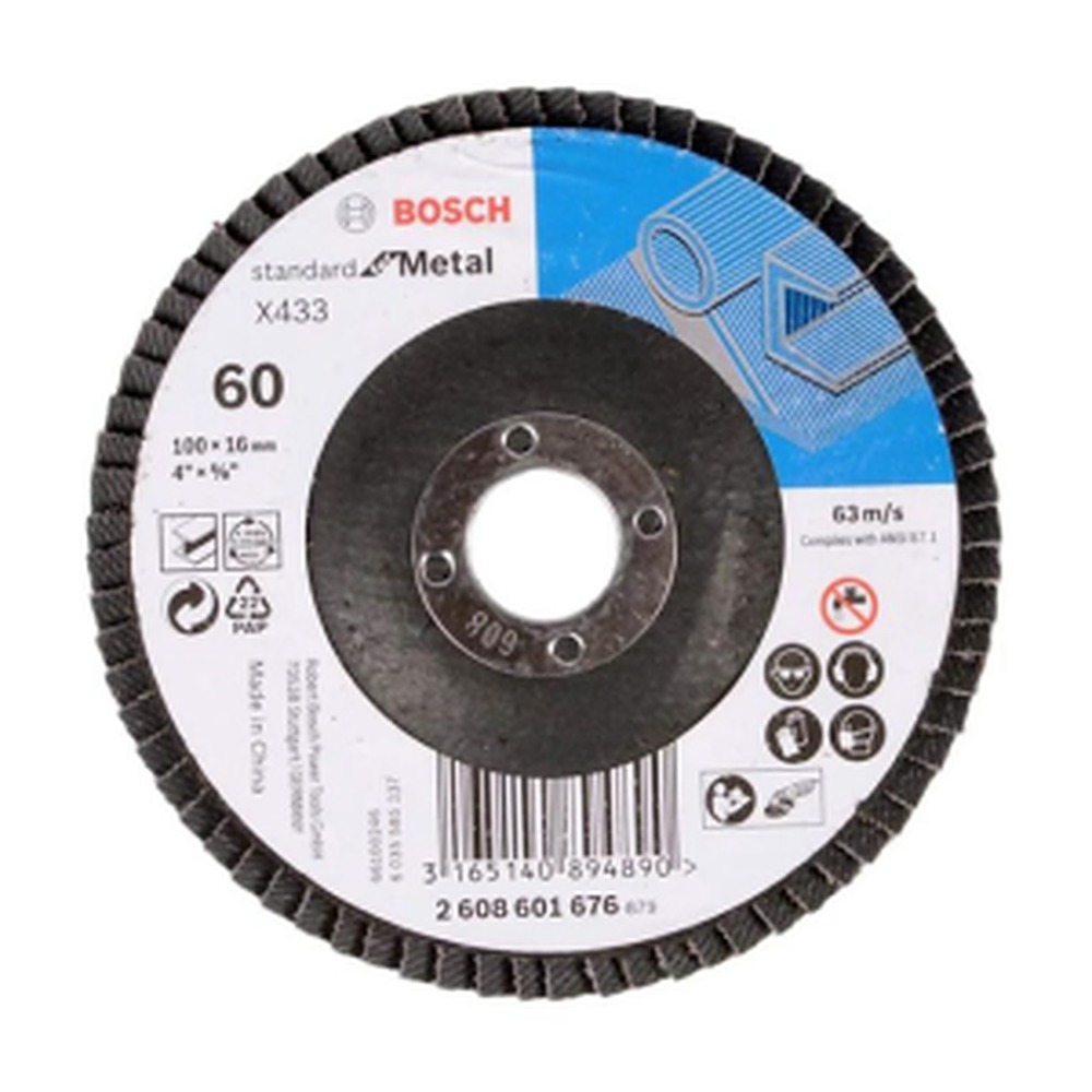 Bosch 2608601687 Alox Flap Disc Metal, Dia 180, Grit 120, Pack Of 10