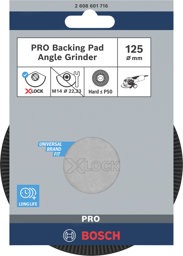 Bosch 2608601716 X-Lock Backing Pad Hard, Ideal For Grit Size P50 And Rougher Ideal For Rough Grit Sanding P50 And Rougher Extended - photo 2