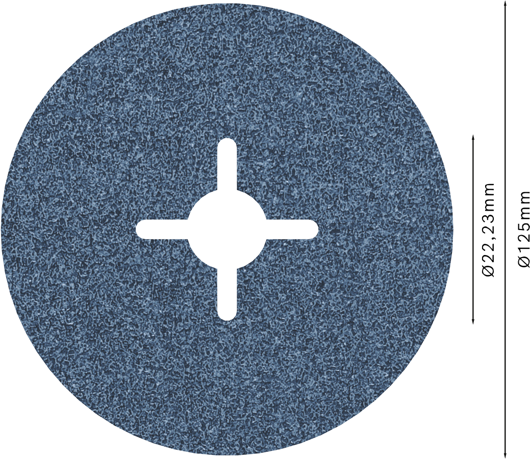 Bosch 2608606733 Zirconia Fibre-Sanding Disc Bfm,125mm,g60,pack Of 25 - photo 2