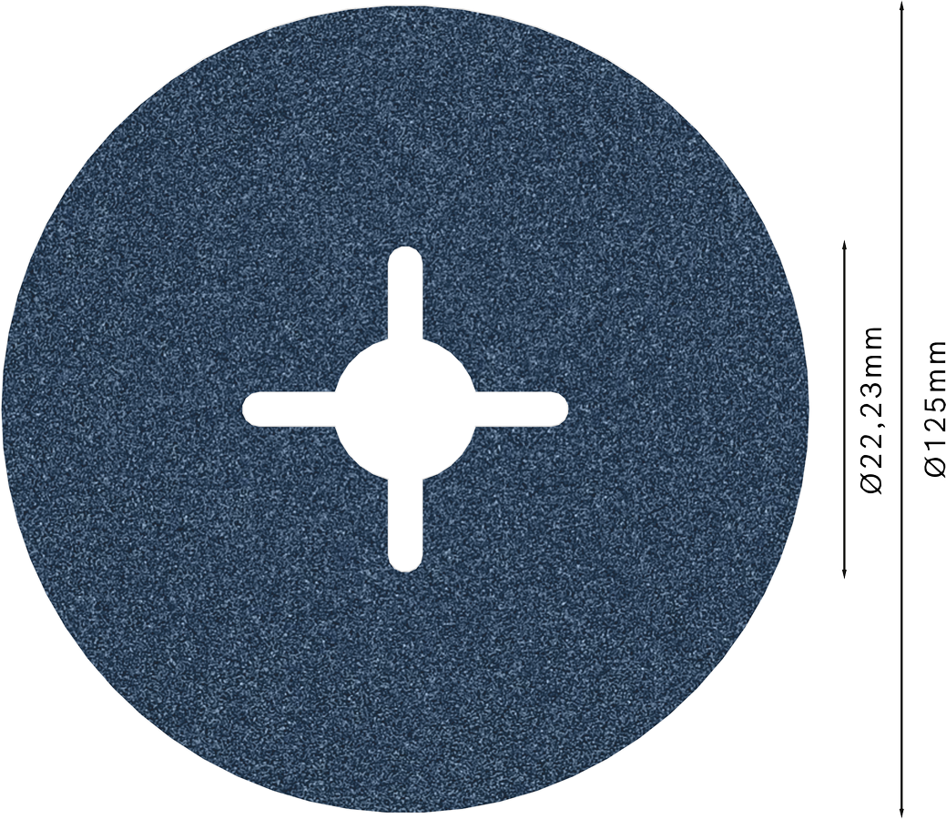 Bosch 2608606735 Zirconia Fibre-Sanding Disc Bfm,125mm,g100,pack Of 25 - photo 2