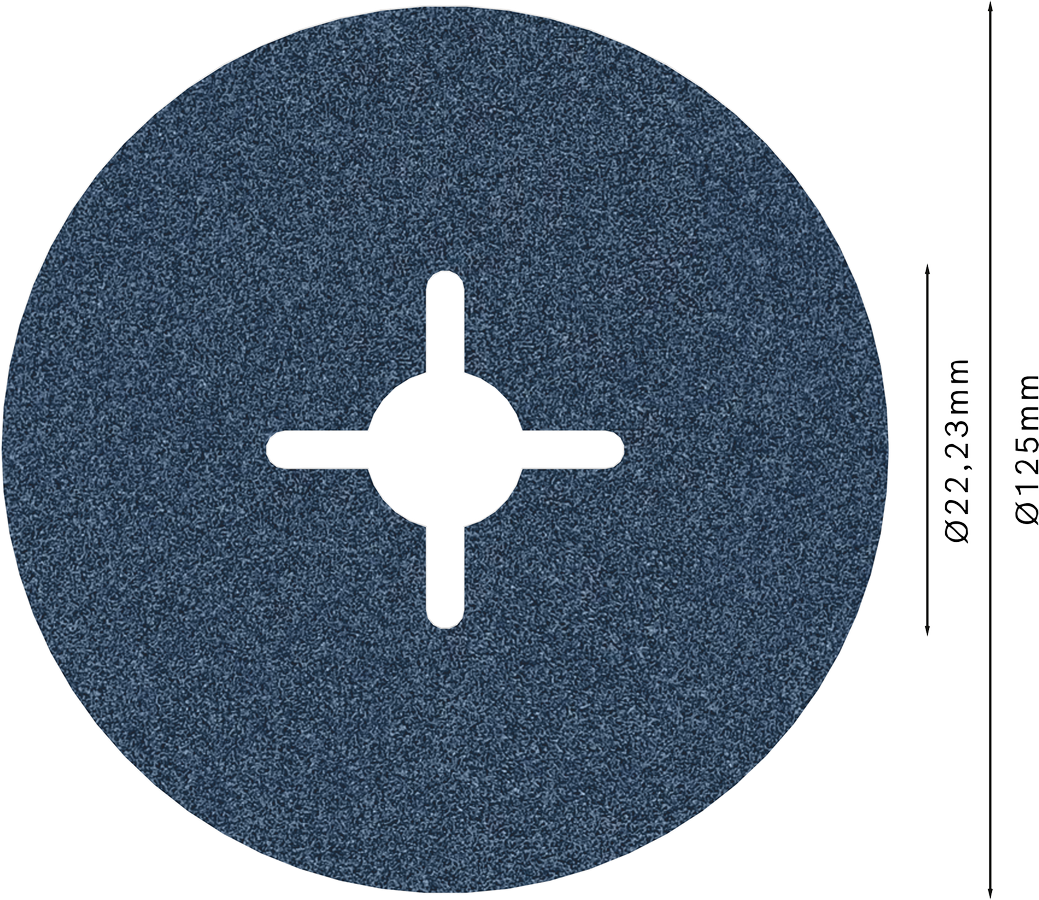 Bosch 2608606736 Zirconia Fibre-Sanding Disc Bfm,125mm,g120,pack Of 25 - photo 2