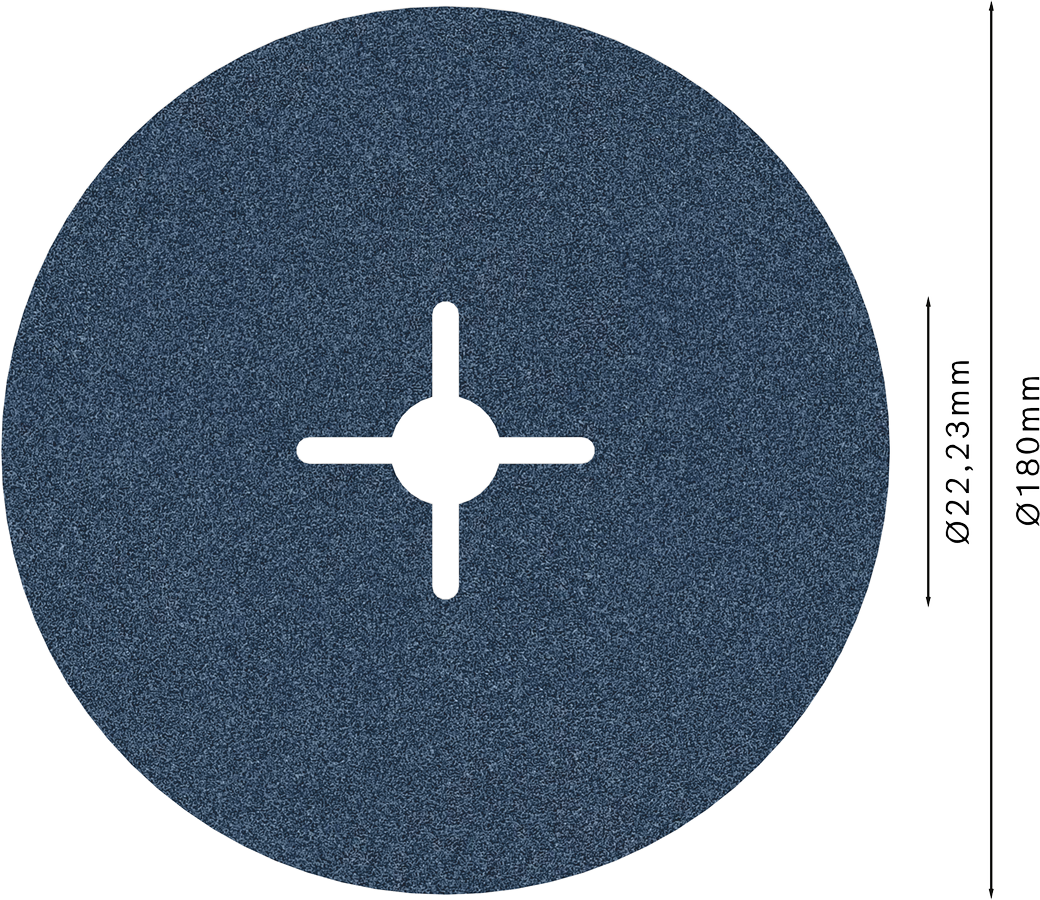 Bosch 2608606745 Zirconia Fibre-Sanding Disc Bfm,180mm,g120,pack Of 25 - photo 2