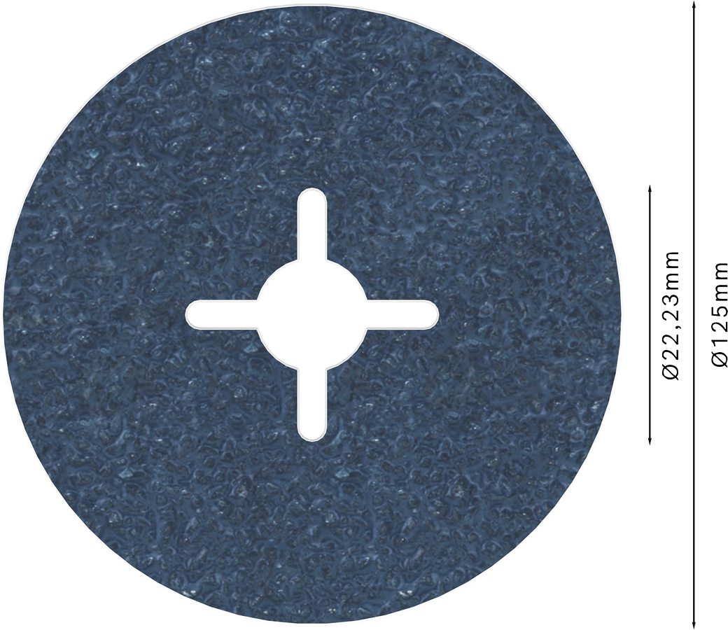 Bosch 2608607255 Zirconia Fibre-Sanding Disc Bfm,125mm,g36,pack Of 25 - photo 2
