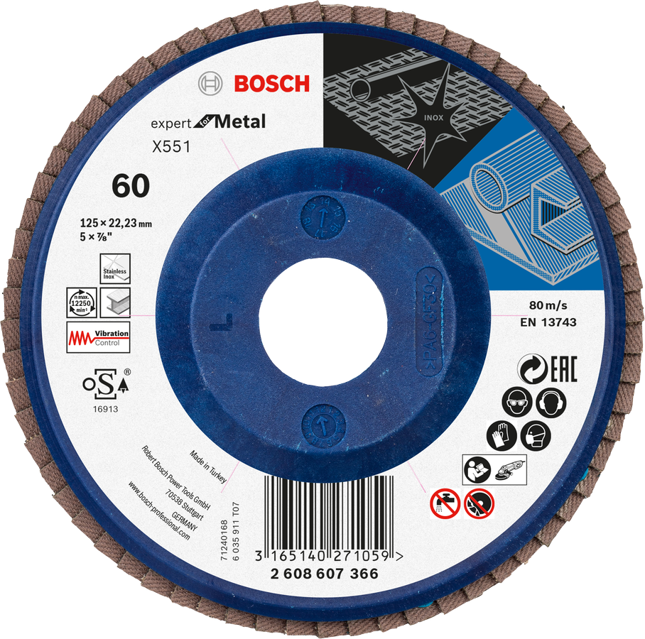 Bosch 2608607366 Flap Disc Efm,125mm,g60,1x