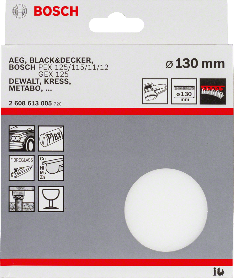 Bosch 2608613005 Polishing Sponges For Random Orbital Sanders & Diameter 5" / 130 Mm, Pack Of 11 - photo 2