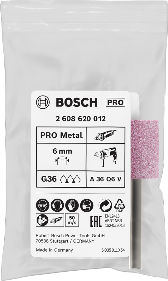Bosch 2608620012 6mm, 60 Grit, Cylind Grinding Stone Hard - photo 2