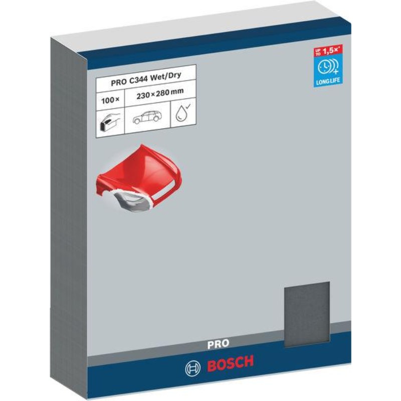 Bosch 2608621520 Hand Sanding Sheet For Automotive, 230 X 280 Mm Grit 600, Pack Of 100 - photo 2
