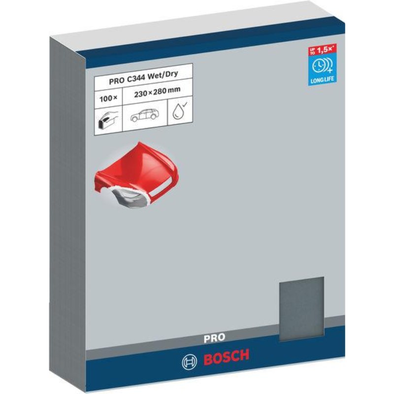 Bosch 2608621521 Hand Sanding Sheet For Automotive, 230 X 280 Mm Grit 800, Pack Of 100 - photo 2