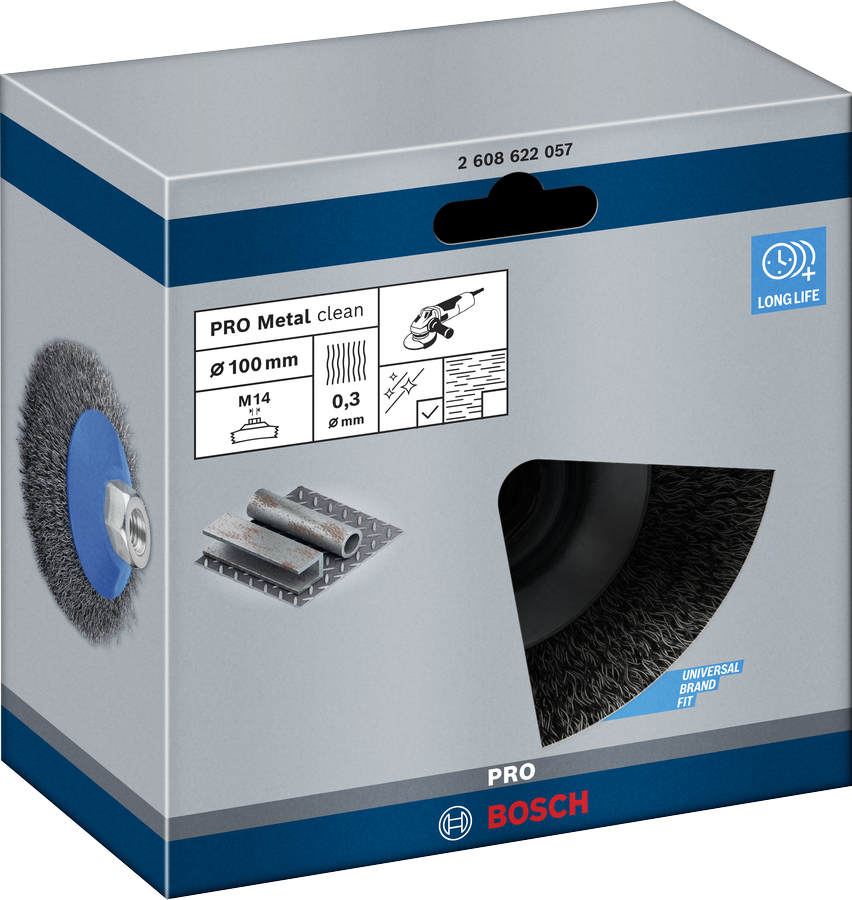 Bosch 2608622057 Tapered Brush For Angle Grinder With Knotted Wire, Diameter 4''/ 100mm & Wire Thickness 03mm,pack Of 1 - photo 2