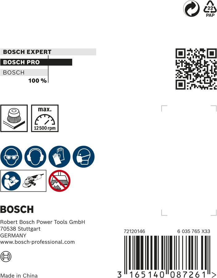 Bosch 2608622060 Wired Cup Brush For Angle Grinder With Knotted Wire, Diameter 75mm & Wire Thickness 05mm,pack Of 1 - photo 4