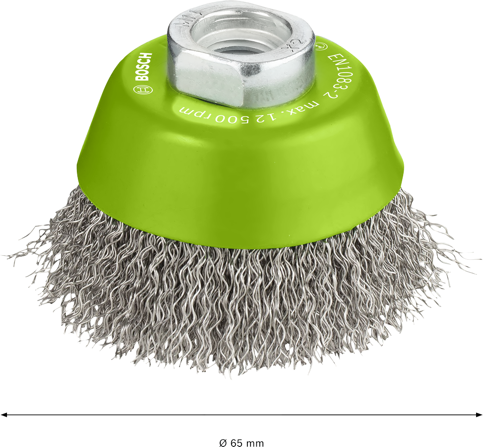 Bosch 2608622061 Wire Cup Brush, Crimped Wire, Stainless, 65mm, For M14 Thread Suitable For 4" Angle Grinder - photo 3
