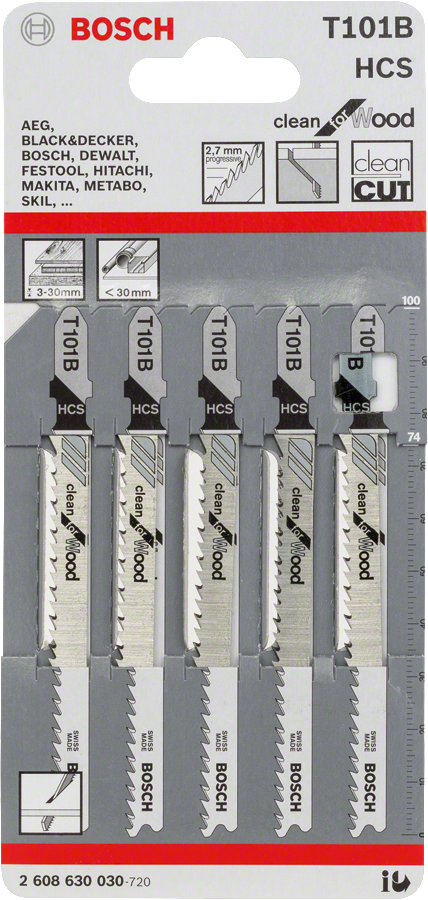 Bosch 2608630030 Jigsaw Blades T 101 B, Clean For Wood, Pack Of 5 (This Part Number Is Replacement For 2608630037) - photo 2