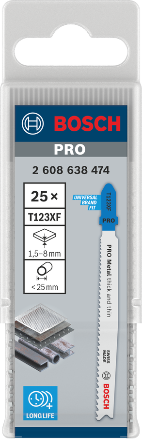 Bosch 2608638474 Jigsaw Blades T 123 X, Blade Length 100mm, Suitable For Thin To Thick Sheet Metals(15-10 Mm), Pipes + Profiles - photo 2