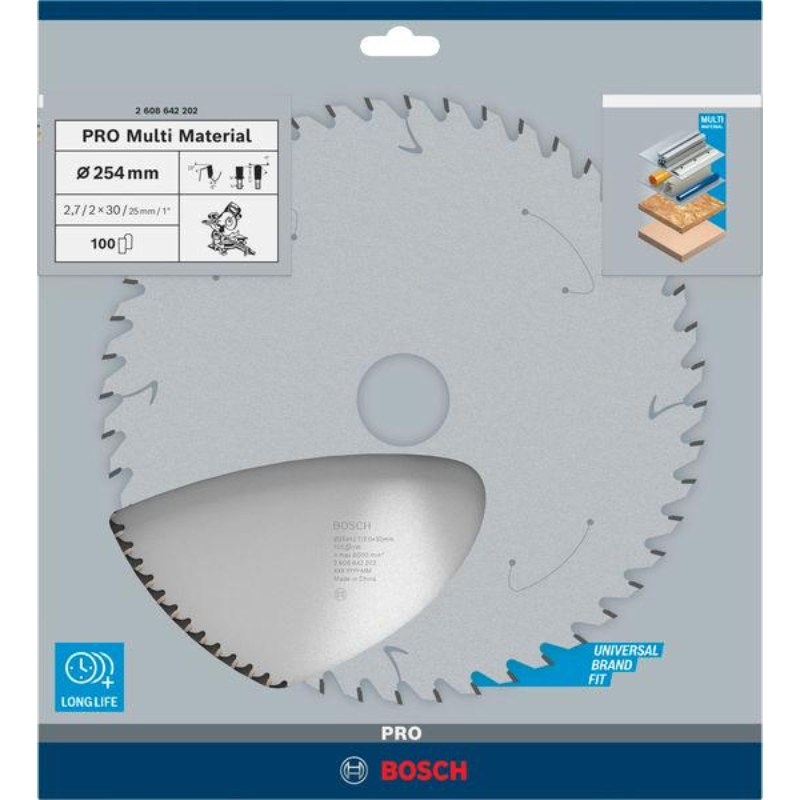 Bosch PRO Multi Material Circular Saw Blade 254 x 30 mm 80T - 2608642202 - photo 2