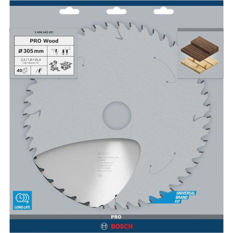 Bosch PRO Wood Circular Saw Blade 305 x 25 mm 80T - 2608643021 - photo 2