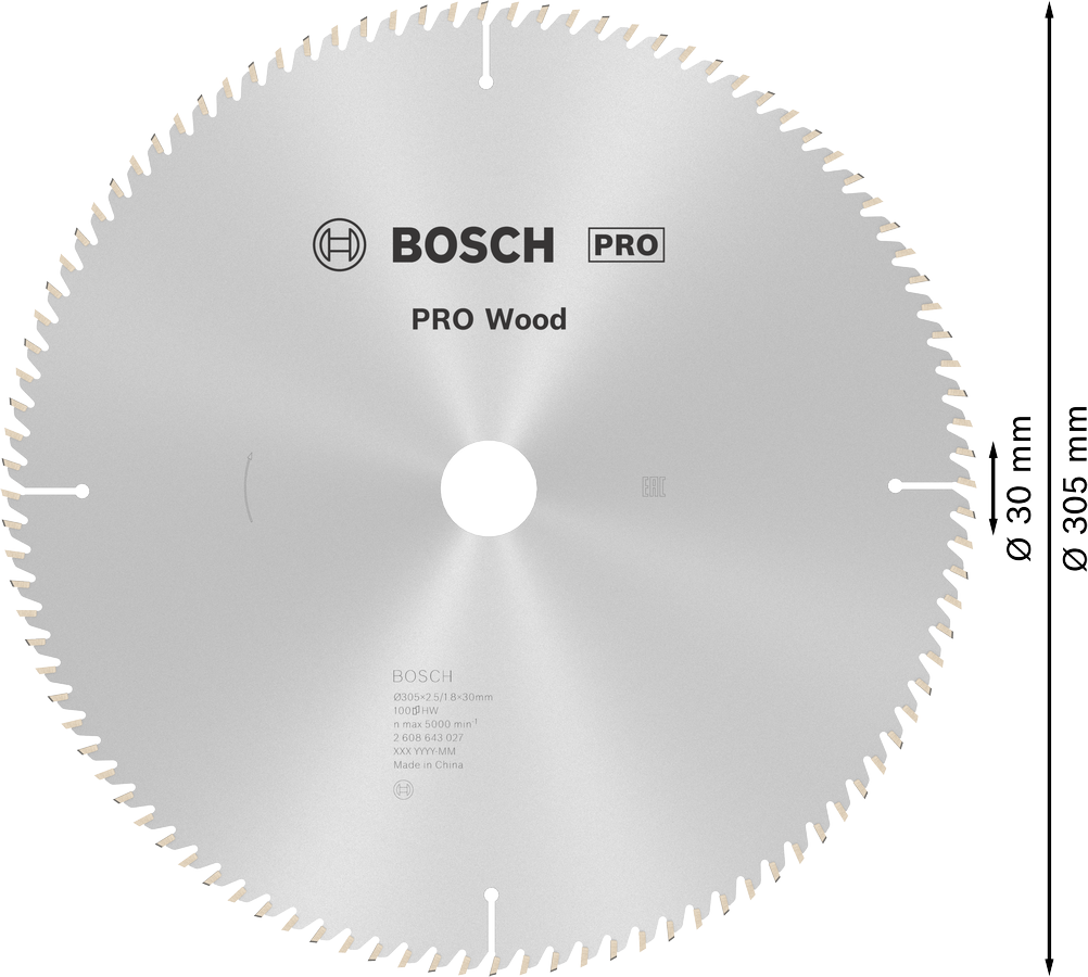 Bosch 2608643027 Circular Saw Blade For Wood 12'' / 305mm Dia, 30mm Bore, 100 Teeth, Pack Of 1 - photo 3