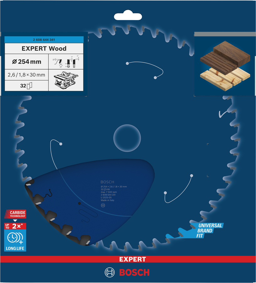Bosch 2608644341 Circular Saw Blade For Wood 10'' / 254mm Dia, 30mm Bore, 32 Teeth, Pack Of 1 - photo 2