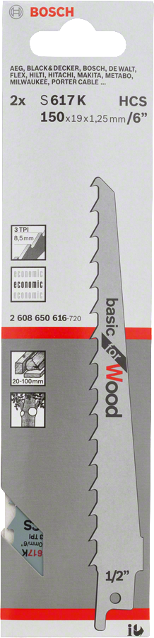 Bosch 2608650616 S617k Hcs Basic For Wood 2pack - photo 2