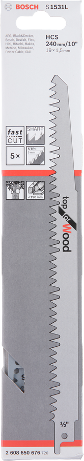Bosch 2608650676 S1531l Hcs Top For Wood 5pack - photo 3