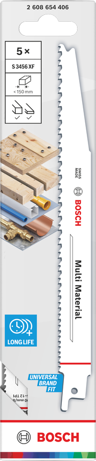 Bosch 2608654406 Reciprocating Saw Blades, For Wood And Metal, S 3456 X, Suitable For Wood With Nails/Metal, Chipboard, Sheet Metals, - photo 2
