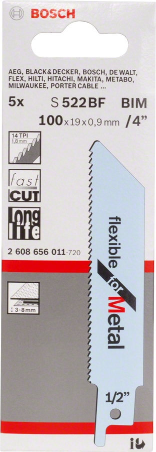 Bosch 2608656011 S522bf Bim Flexible For Metal 5pack - photo 3
