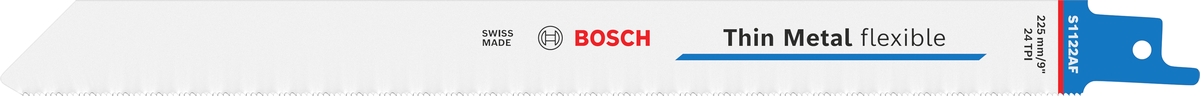 Bosch 2608656018 Reciprocating Saw Blades, For Metal S 1122 Af, Blade Length 225mm, Suitable For Thin Sheet Metals (07-3 Mm), Fine