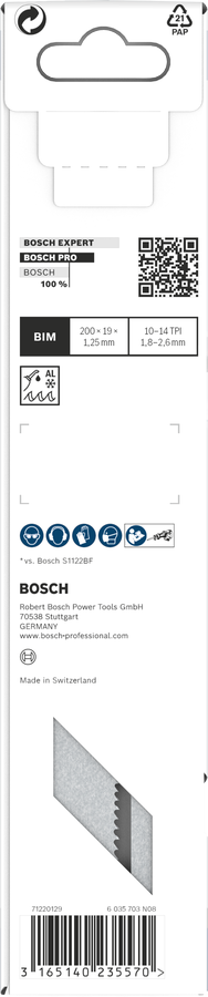 Bosch 2608656265 Sabre / Reciprocating Saw Blades, Heavy For Metal, S 1025 Vf, Blade Length 200mm,suitable For Heavy Metal, Pack Of 5 - photo 4