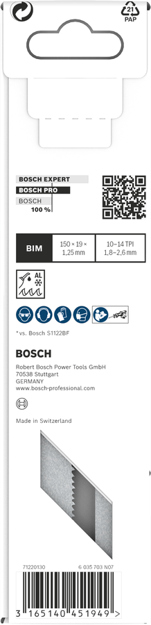 Bosch 2608657407 Reciprocating Saw Blades, For Metal, S925vf, Blade Length 150mm, Medium To Thick Sheet Metal, Thin-Walled & - photo 4