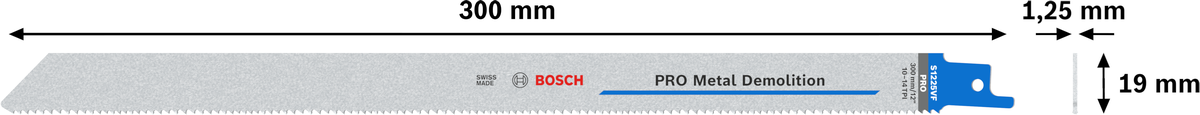 Bosch 2608657409 Reciprocating Saw Blades, For Metal, S1225vf, Blade Length 300mm, Medium-Thick To Thick Sheet Metal, Thin-Walled & - photo 3