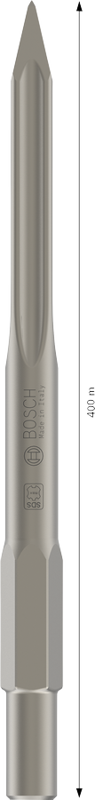 Bosch 2608690111 Pointed Chisel, Self Sharpening Suitable For 16 Kg Demolition Hammer, Total Length 400mm, Pack Of 1 - photo 3
