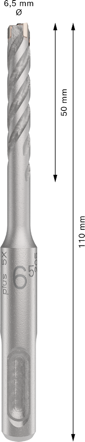 Bosch 2608833781 Sds Plus-5x Hammer Drill Bit 4 Cutter, 4 Flute, 65mm Dia, 50mmworking Length,110 Total Length - photo 3